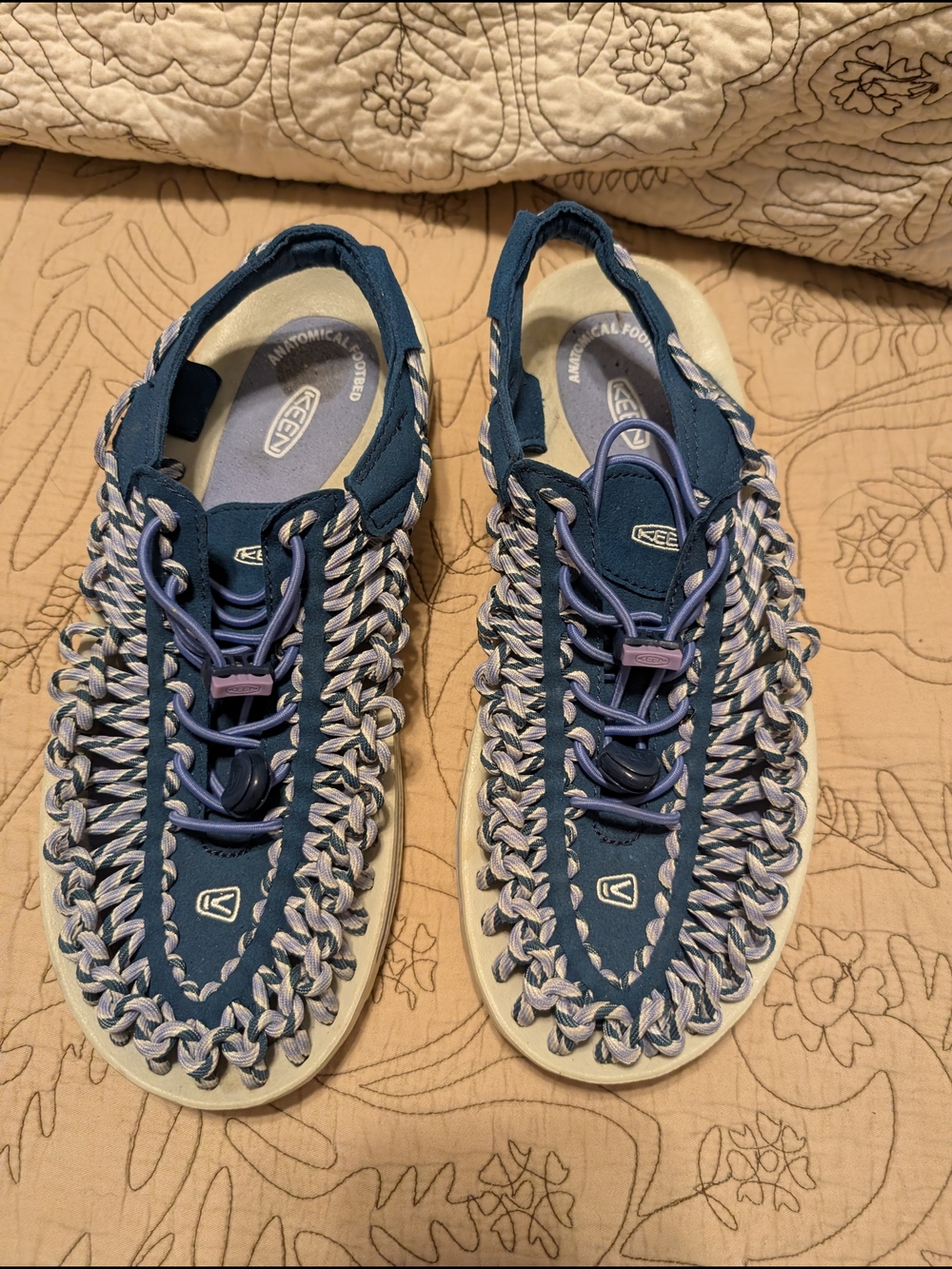 Keen Women's Navy and Light Gray Braided Outdoor Sandals